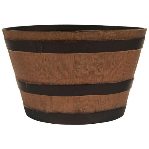 HDR WHISKEY BARREL PLANTER (15.5 INCH, NATURAL OAK)