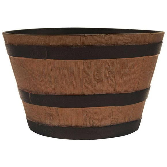 HDR WHISKEY BARREL PLANTER (22.5 INCH, NATURAL OAK)